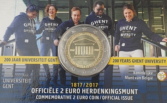 Βέλγιο - 2 Ευρώ 2017, 200 Χρόνια Πανεπιστήμιο Γάνδης, (Coin Card)