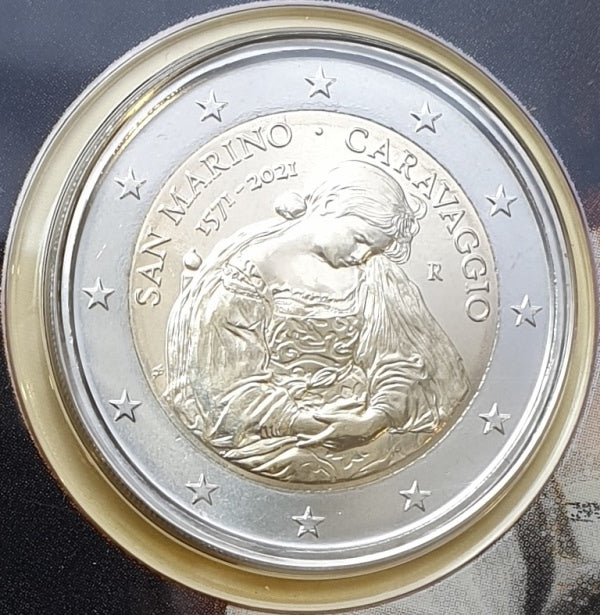 Άγιος Μαρίνος - 2 Ευρώ 2021, Καραβάτζιο, (Coin Card)