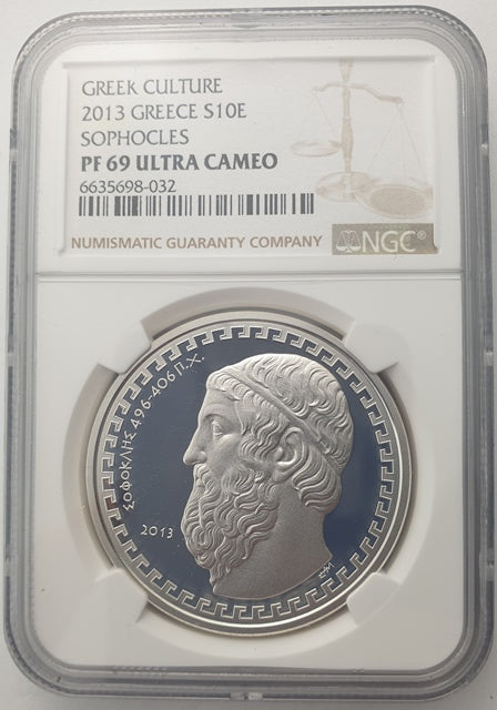 Ελλάδα - 10 Ευρώ 2013 (PF 69 ULTRA CAMEO), Σοφοκλής, Silver