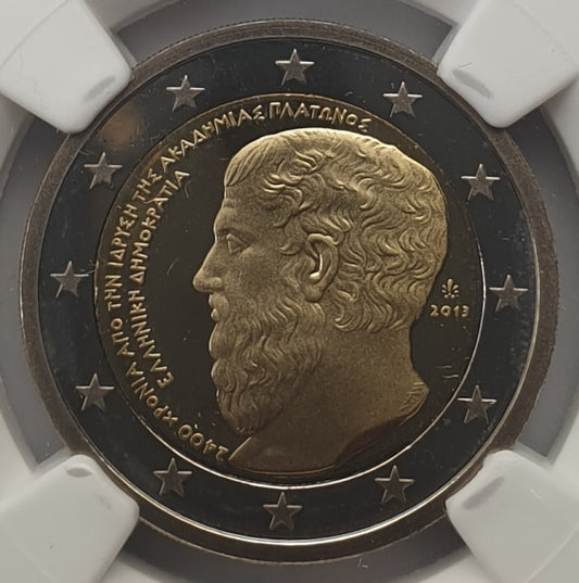 Ελλάδα - 2 Ευρώ 2013 (PF 67 ULTRA CAMEO), 2.400 Χρόνια από την ίδρυση της Ακαδημίας Πλάτωνος, PROOF