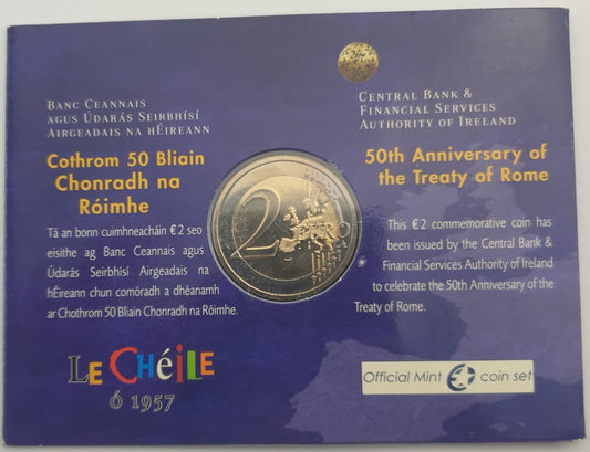 Ιρλανδία - 2 Ευρώ 2007, 50 Χρόνια από την συνθήκη της Ρώμης, Coin Card