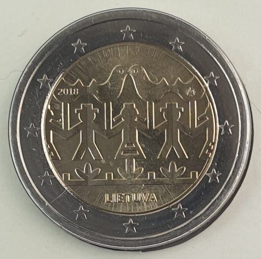 Λιθουανία - 2 Ευρώ 2018, Φεστιβάλ Τραγουδιού και Χορού, (Coin Card)