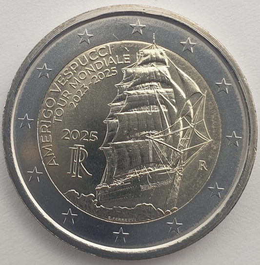 Ιταλία - 2 Ευρώ 2025, Voyage of the Amerigo Vespucci Ship