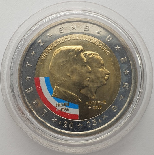 Λουξεμβούργο - 2 Ευρώ 2005, Grand Duke Henri and Grand Duke Adolphe, Έγχρωμο
