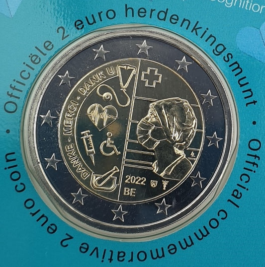 Βέλγιο - 2 Ευρώ 2022, Ήρωες της υγειονομικής περίθαλψης COVID-19, (Coin Card)