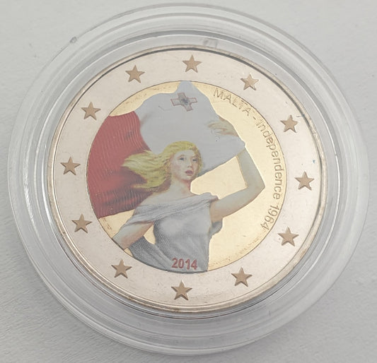 Μάλτα - 2 Ευρώ 2014, Ανεξαρτησία το 1964, Έγχρωμο