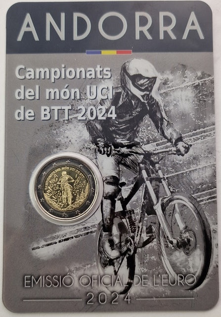 Ανδόρρα - 2 Ευρώ 2024, Mountain bike world championships, (Coin Card)