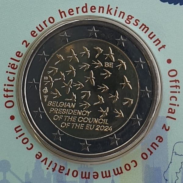 Βέλγιο - 2 Ευρώ 2024, Βελγική προεδρία του συμβουλίου της ΕΕ - Ολλανδική Γραφή, (Coin Card)