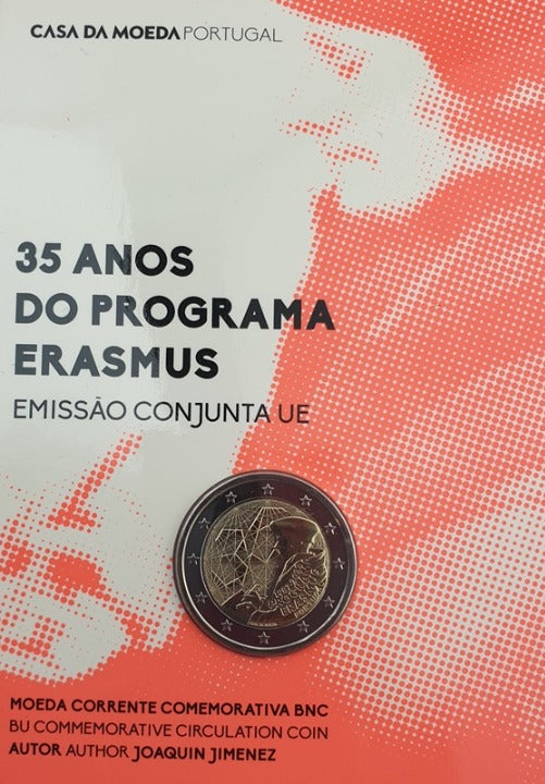 Πορτογαλία - 2 Ευρώ 2022, 35 Χρόνια του Πρoγράμματος Erasmus, BU (Coin Card)