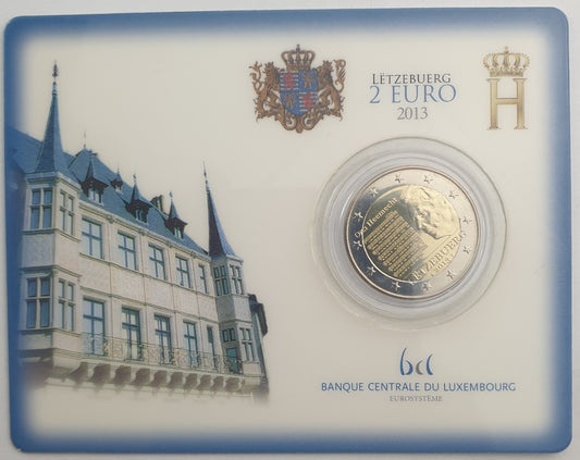 Λουξεμβούργο - 2 Ευρώ 2013, Henri I National Anthem, (Coin Card)