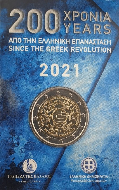 Ελλάδα - 2 Ευρώ 2021, 200 Χρόνια από την Ελληνική Επανάσταση, (Coin Card)