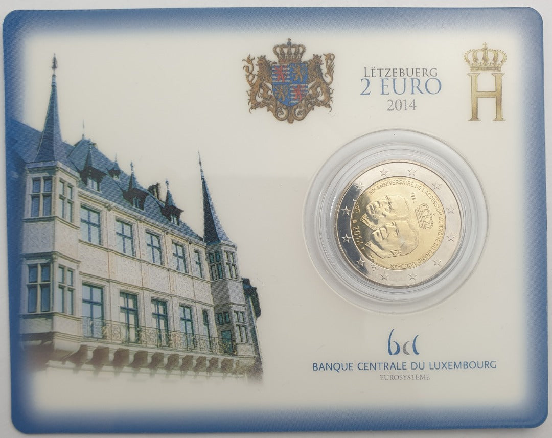 Λουξεμβούργο - 2 Ευρώ 2014, Henri I Golden Jubilee, (Coin Card)