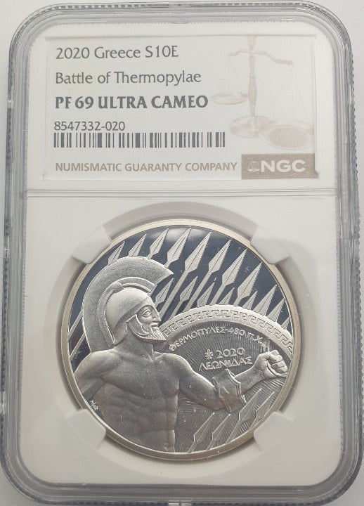 Ελλάδα - 10 Ευρώ 2020 (PF 69 ULTRA CAMEO), Θερμοπύλες, Ασημένιο PROOF