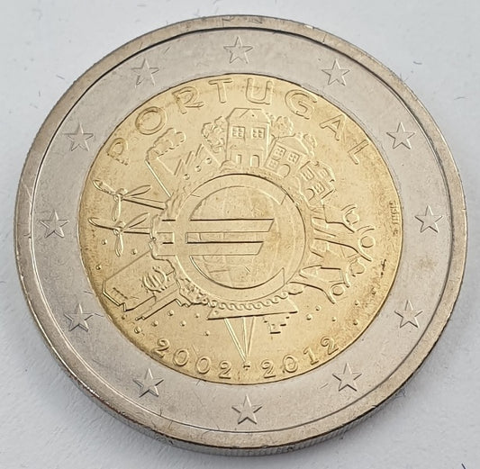 Πορτογαλία - 2 Ευρώ (Τα Δέκα Χρόνια Του Ευρώ 2002 - 2012), Ακυκλοφόρητο