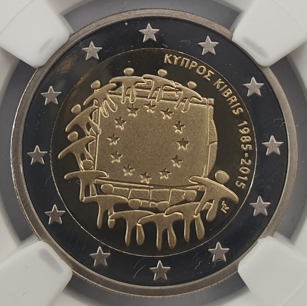 Κύπρος - 2 Ευρώ 2015 (PF 69 ULTRA CAMEO), Σημαία 2015, PROOF