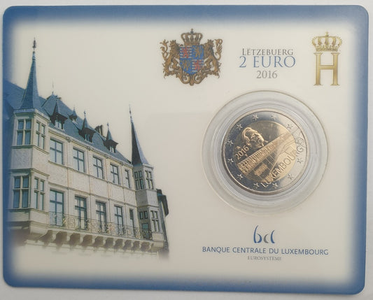 Λουξεμβούργο - 2 Ευρώ 2016, Henri I 50 Years of Grand Duchess Charlotte Bridge, (Coin Card)