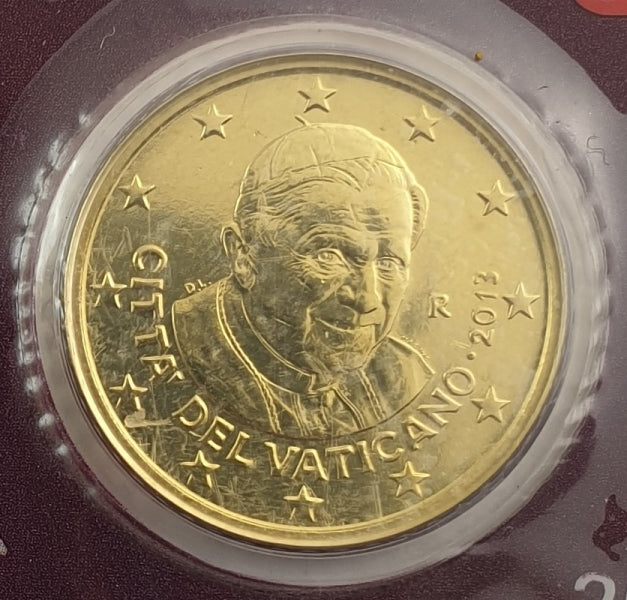 Βατικανό - 50 Λεπτά 2013, Πάπας Βενέδικτος ΙΣΤ΄, (Coin Card)